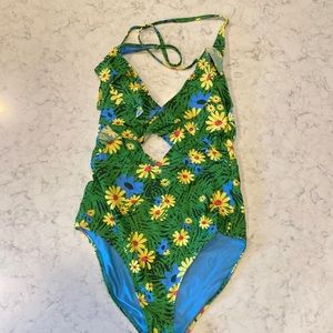Aerie Halter one piece bathing suit size medium long!